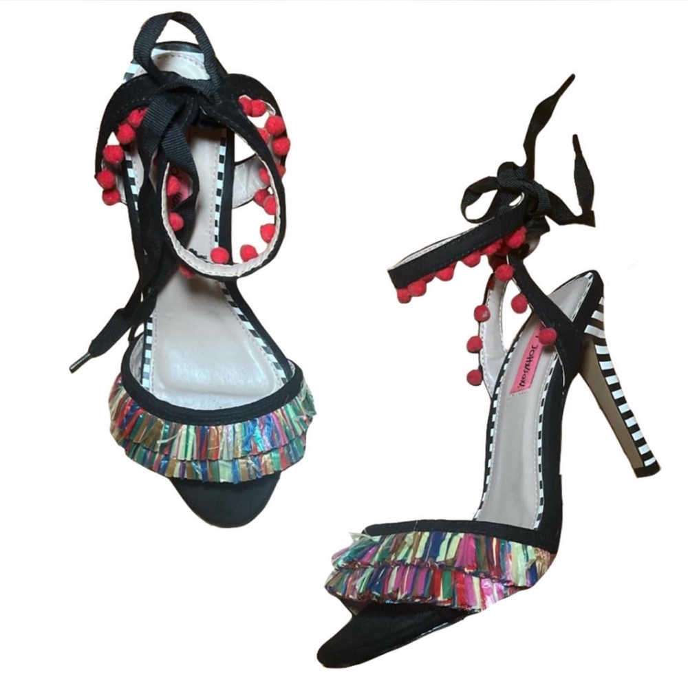 Betsy Johnson Stylish Black and Multicolor Women's Heels